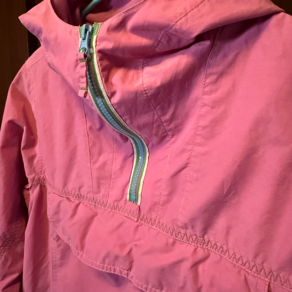 LANDS' END Pink Hooded Windbreaker Pullover Jacket size Large - Picture 11 of 11